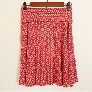NEW Max Studio Red Floral Stretchy Skirt Cute
